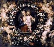 Peter Paul Rubens Madonna in Floral Wreath oil